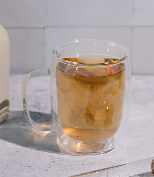 Duo de tasses transparentes en verre double paroi 350ml Horae – vue 2