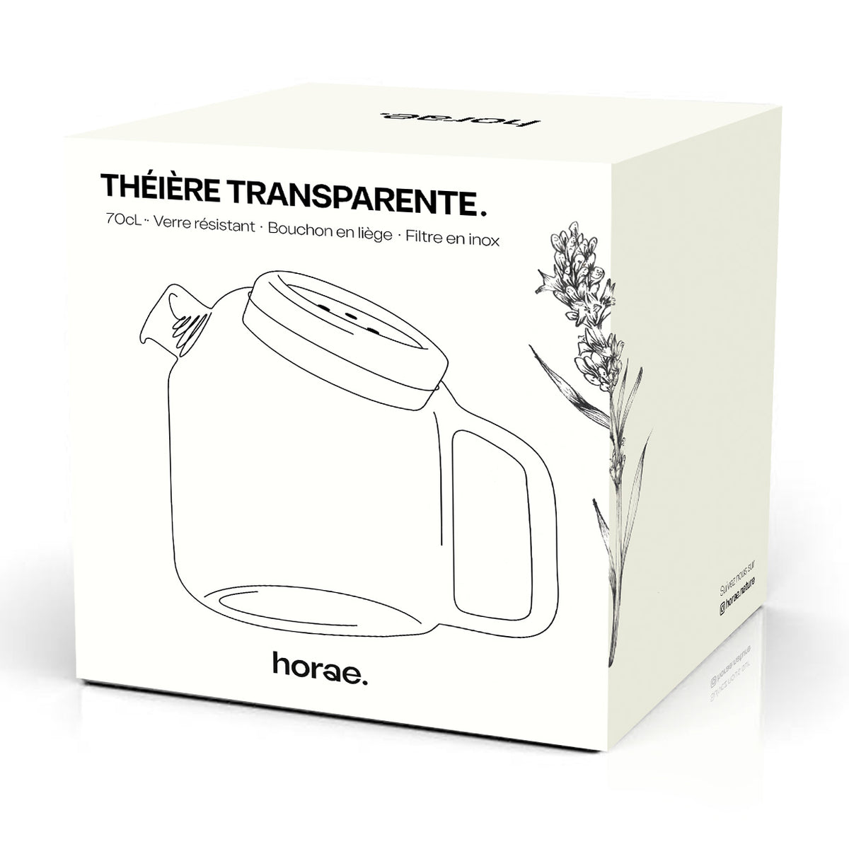 Glass Tea Pot Borosilicate 700ml - Logo at bottom - France – vue 6