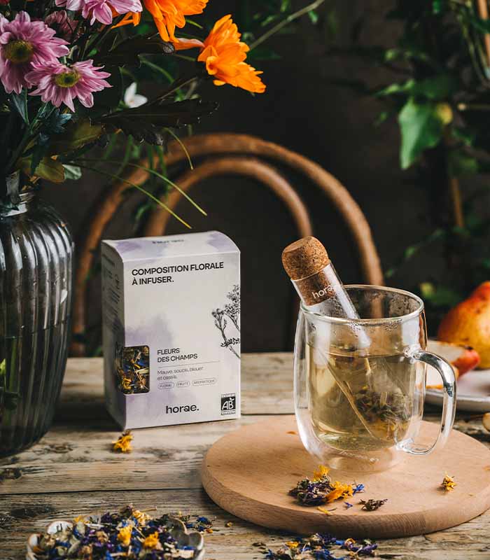 Composition florale à infuser  - Fleurs des Champs Bio 40g vrac Horae – vue 2