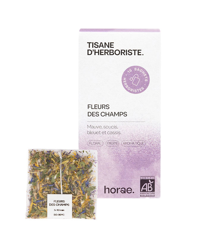 Fleurs des champs - Tisane en sachet bio - Boîte de 15 sachets