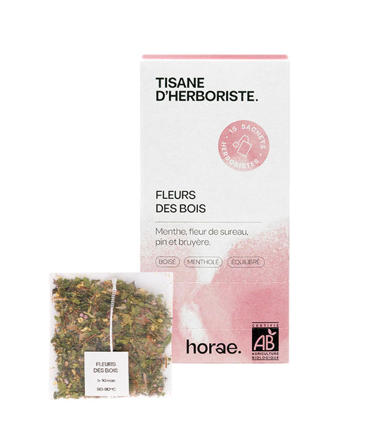 Fleurs des bois – Tisane en sachet bio – Boîte de 15 sachets