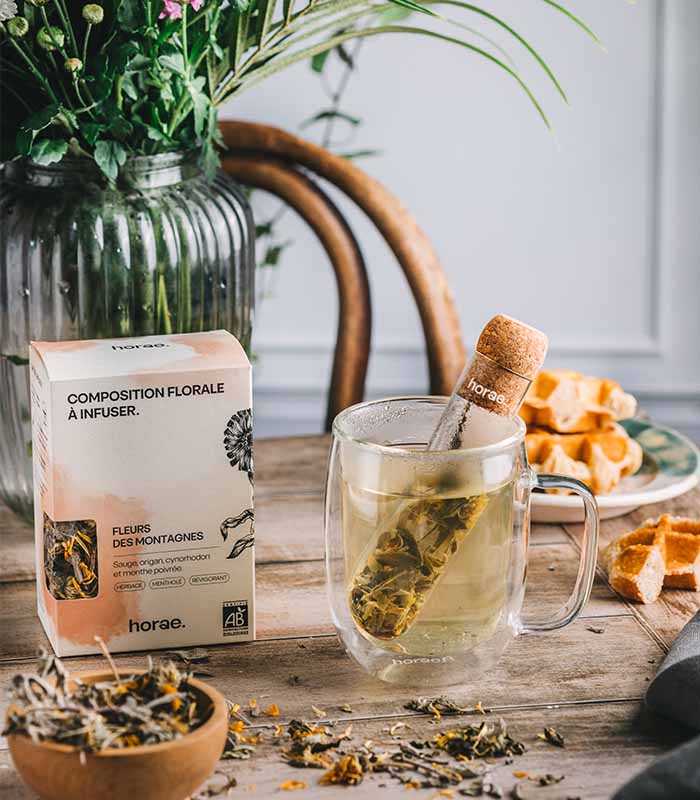 Composition florale à infuser - Fleurs des Montagnes - Infusion vrac bio Horae - 60g