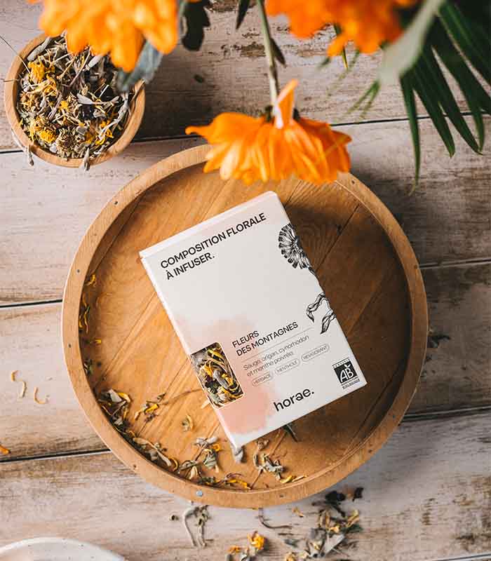 Composition florale à infuser - Fleurs des Montagnes - Infusion vrac bio Horae - 60g