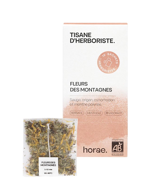 Fleurs des montagnes - Tisane en sachet bio - Boîte de 15 sachets
