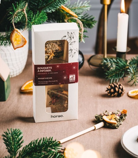 [U50257] 2 Bouquets de Noël à infuser bio en forme de Sapin de Noël Horae