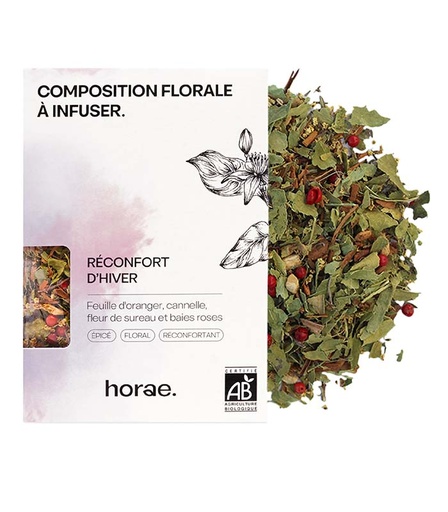 [U50349] Composition florale à infuser  - Réconfort d'Hiver Bio - Infusion vrac bio Horae - 60g