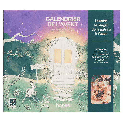 [U50554] Calendrier de l’Avent tisanes bio de l’Herboriste 2025 - 24 tisanes dont 1 bouquet de fleurs de Noël à infuser